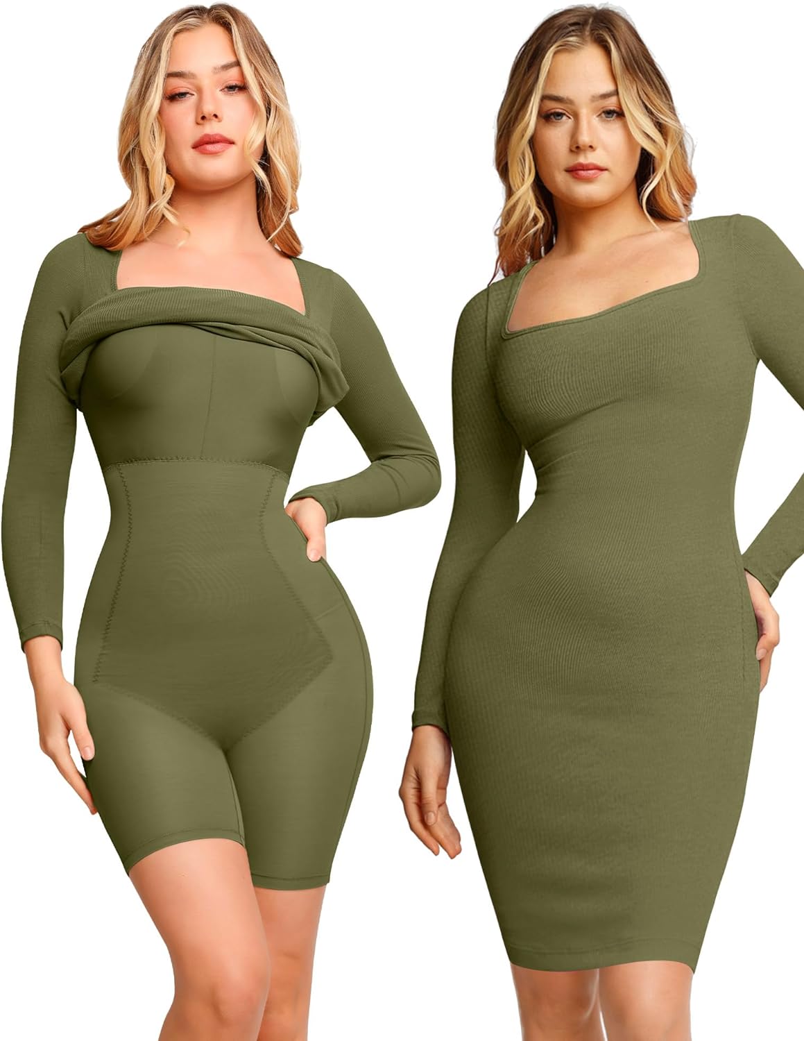 Popilush Bodycon Shapewear Dress 8 in 1 Midi Dress with Build in Shape – My  Store